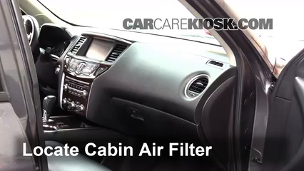2014 Nissan Pathfinder SL Hybrid 2.5L 4 Cyl. Supercharged Filtre à air (intérieur) Changement
